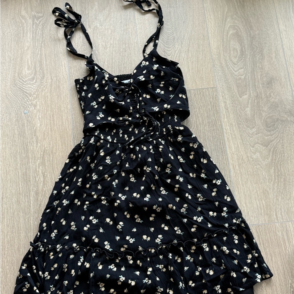 Hollister Black Floral Dress